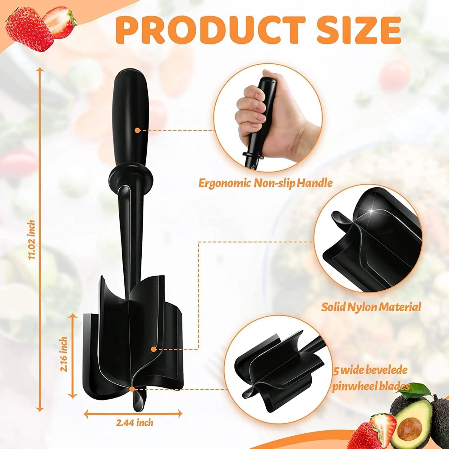 Meat Chopper, Hamburger Chopper, Potato Masher-Professional Multifunctional