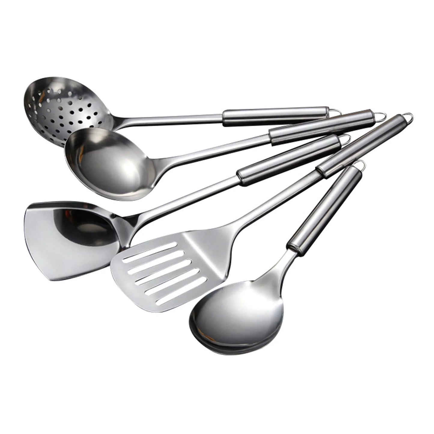 Hgehaz Silverware Set 5Pcs/Set Stainless Steel Kitchen Cooking Tools Utensil Set Spatula Spoon Scoop