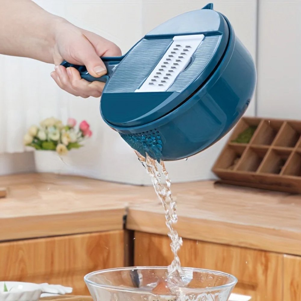 9-in-1 multifunctional vegetable chopper, carrot and potato manual shredding and slicing machine, radish chopper, kitchen tool