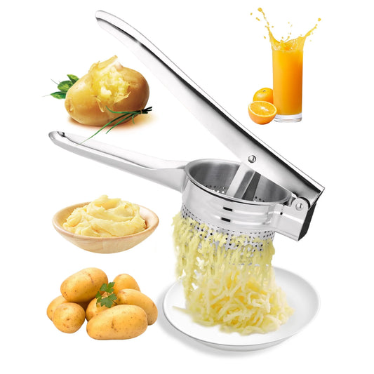 Fixdono Potato Ricer, Stainless Steel Potato Masher, Fruit and Vegetables Press Kitchen Tool, 15oz