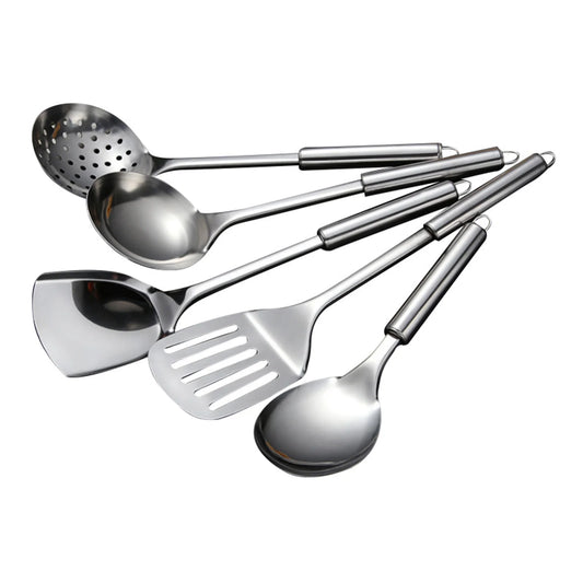 Hgehaz Silverware Set 5Pcs/Set Stainless Steel Kitchen Cooking Tools Utensil Set Spatula Spoon Scoop